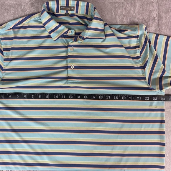 PETER MILLAR Summer Comfort Striped Multi Golf Outdoor Athleisure Polo Men's L - Picture 10 of 10